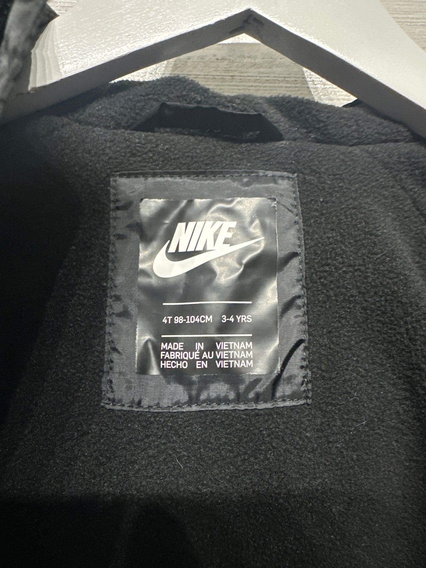 Nike Fleece Lined Full Zip Hooded Jacket Boys 4t (Fits 3-4 Yrs) VGUC