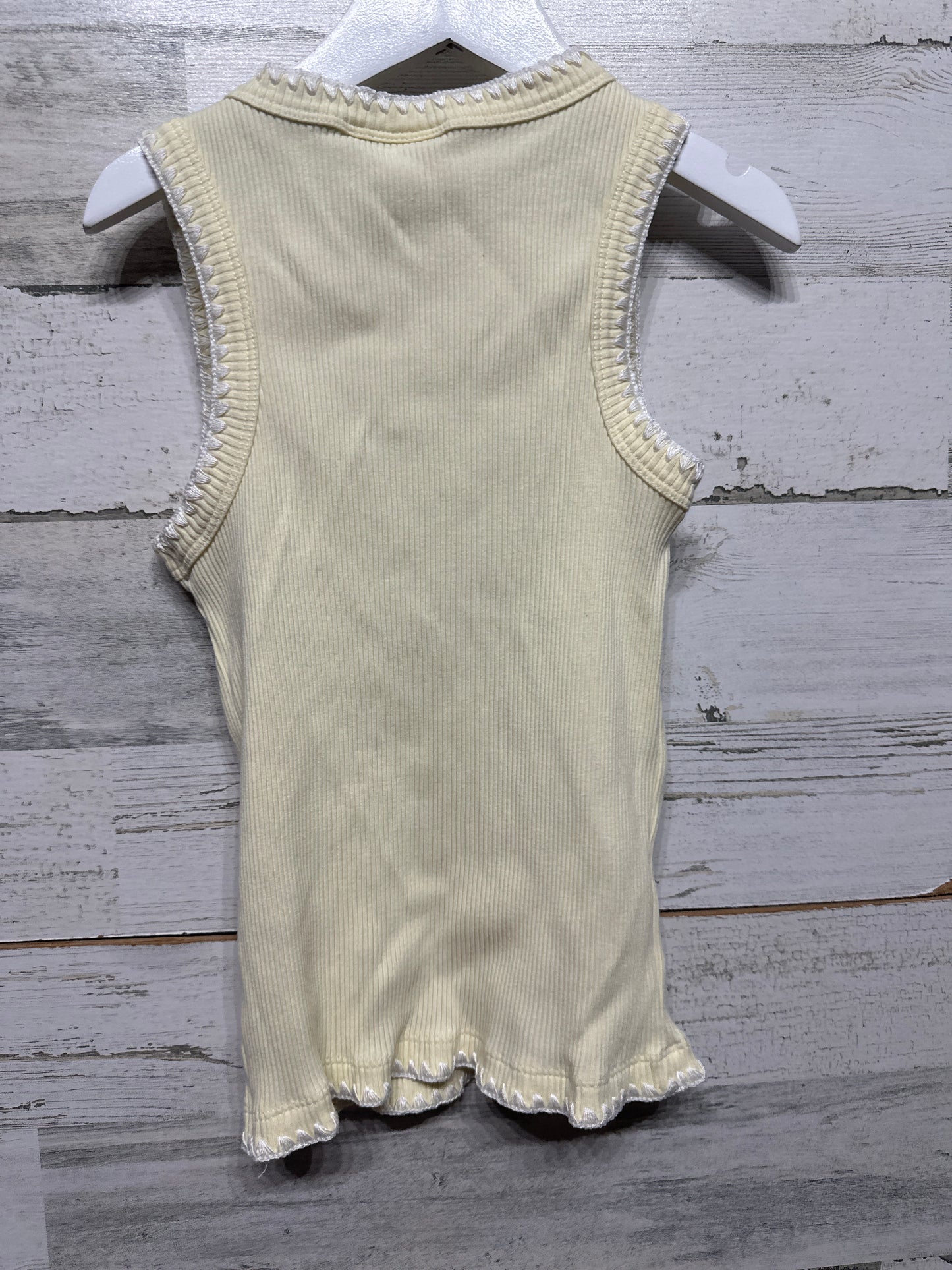 Cotton On Kids Embroidered Yellow Ribbed Tank Top - Girls Size 8 - Play Condition*