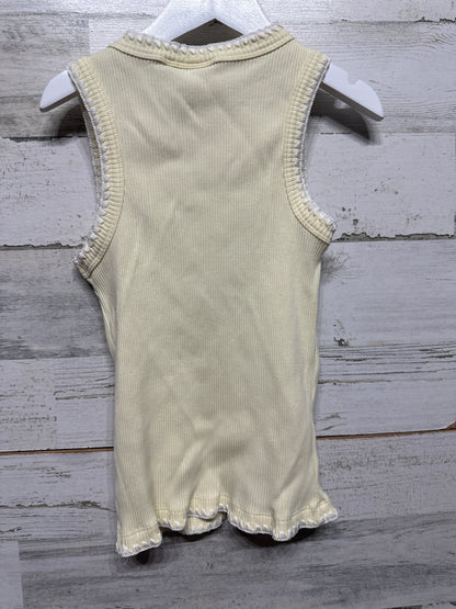 Cotton On Kids Embroidered Yellow Ribbed Tank Top - Girls Size 8 - Play Condition*