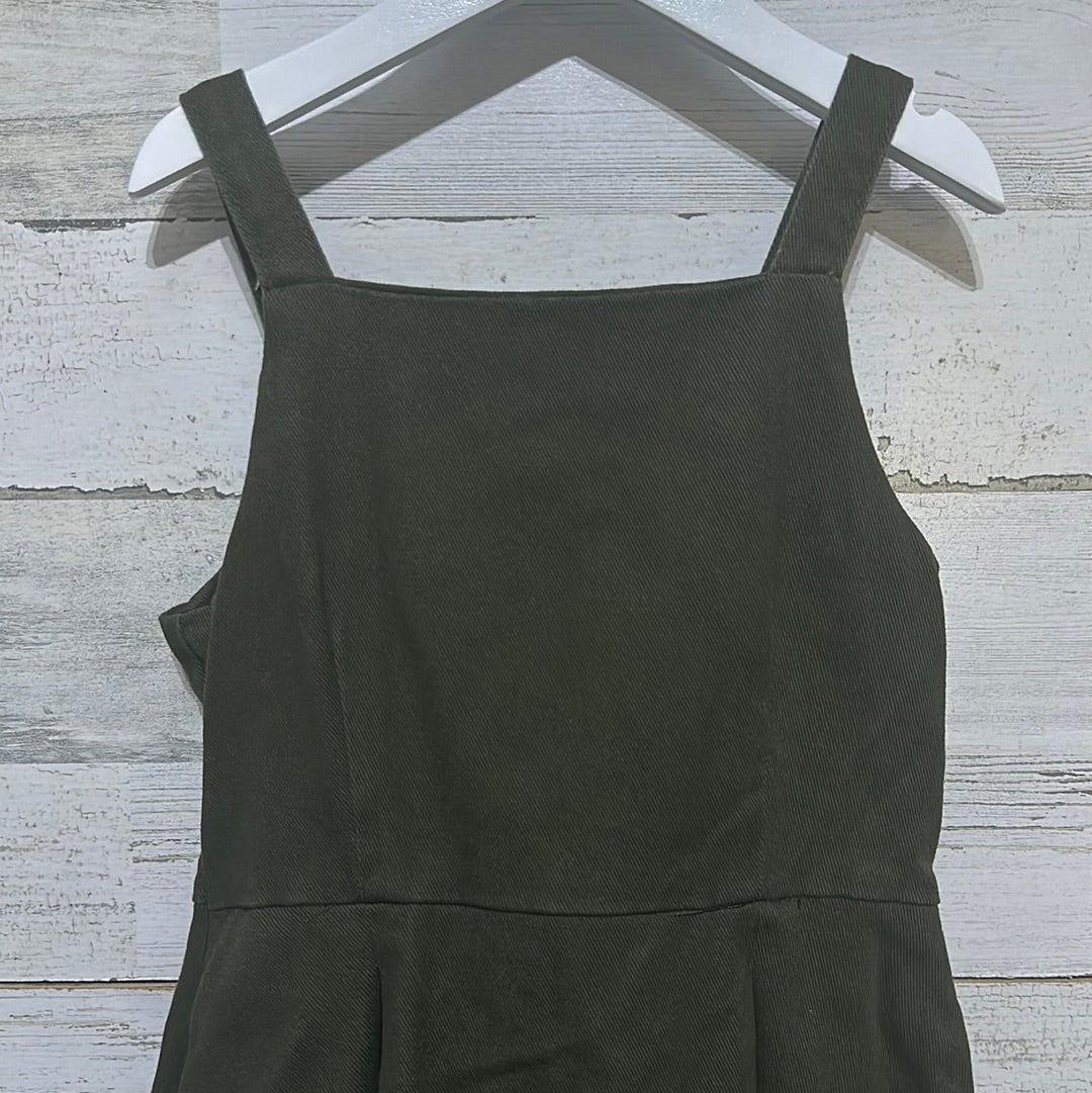 Girls Size Medium (fits like 8) Copper Key olive green dress - good used condition