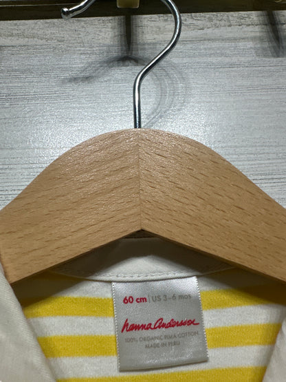Size 3-6m (60cm) Hanna Andersson Yellow Striped Romper - Play Condition*