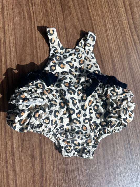 Girls Size 3-6m Mud Pie Leopard Bubble - Good Used Condition