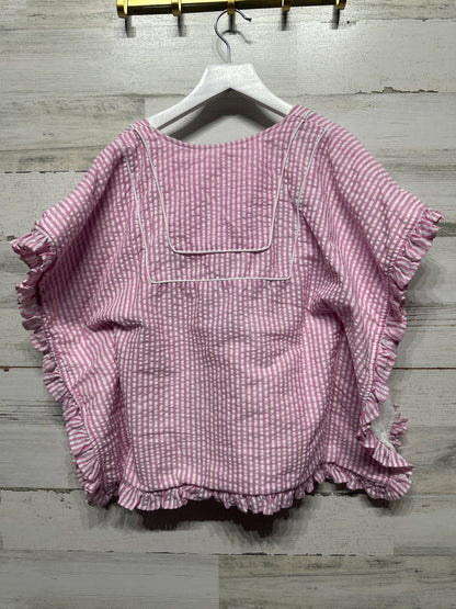 Size 6 Smockingbird Terry Lined Seersucker Poncho - Good Used Condition*