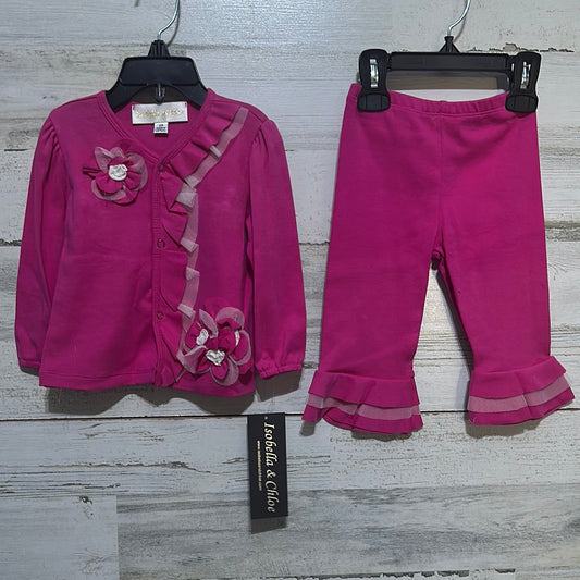 Girls Size 18m Isobella and Chloe two piece pink set - New With Tags