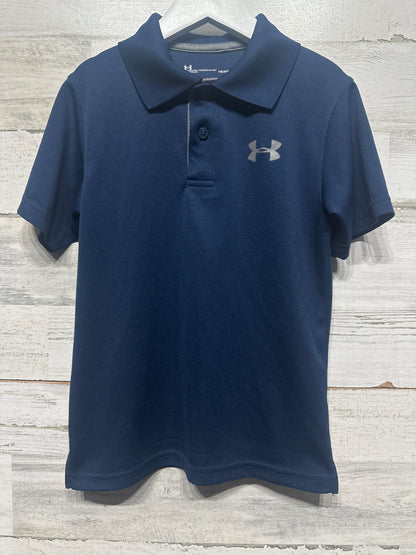 Boys Preowned Size 6 Under Armour Navy Heatgear Polo Shirt - Good Used Condition