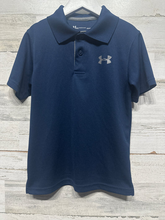 Boys Preowned Size 6 Under Armour Navy Heatgear Polo Shirt - Good Used Condition