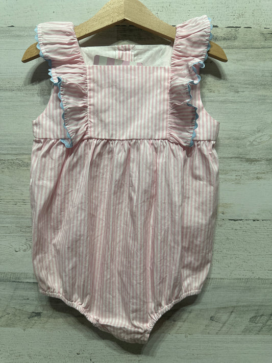 Girls Size 3t James and Lottie Pink Striped Bubble - New With Tags