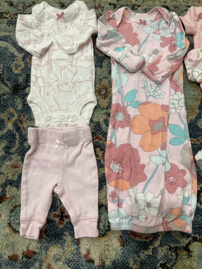 Preemie Girls Bundle 7 Pieces GUC