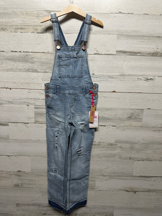 Distressed Denim Overalls - Justice - Girls Size 8 Slim - New With Tags