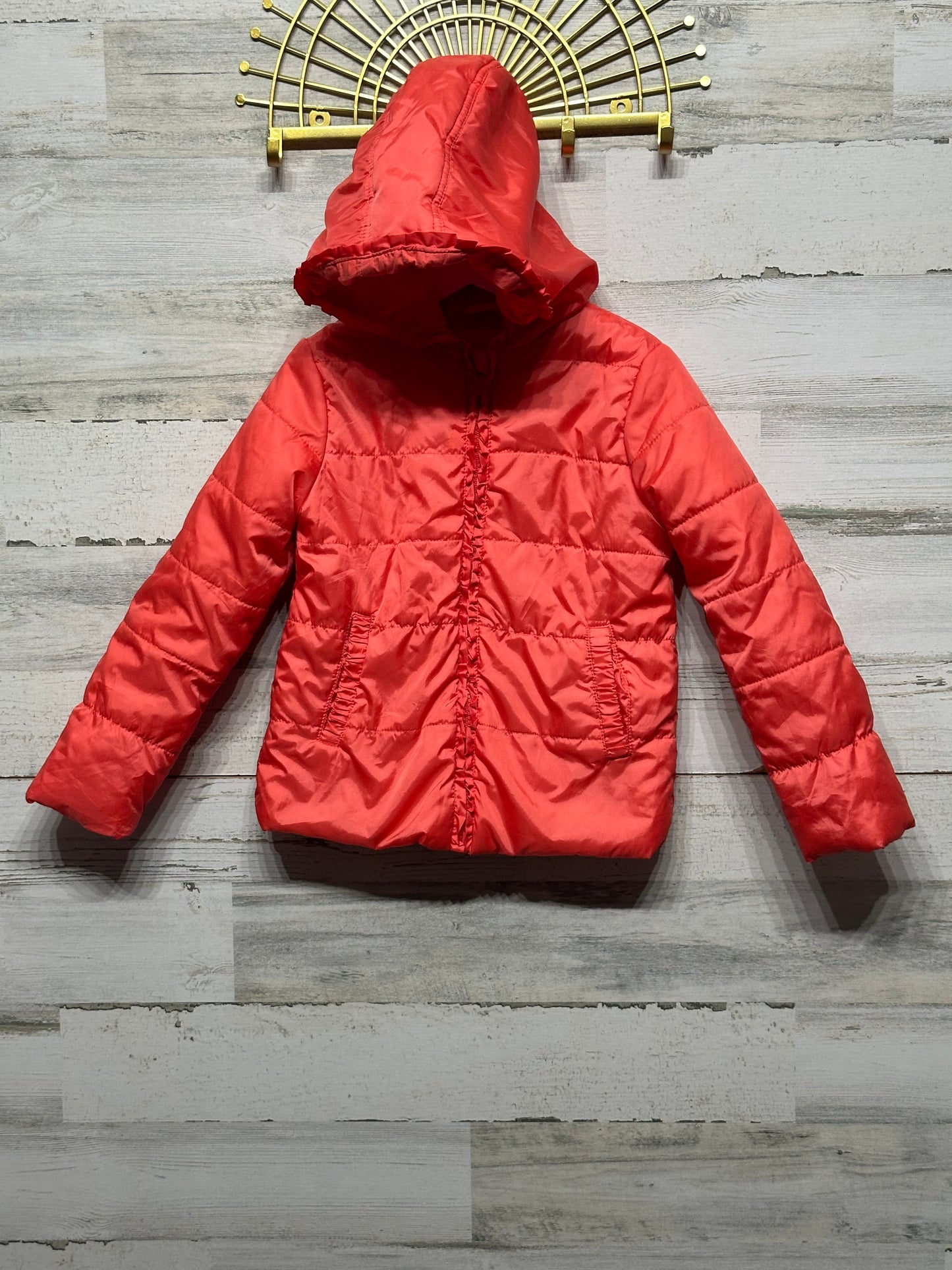 Girls Size 4/5 Copper Key Coral Puffer Jacket - Play Condition