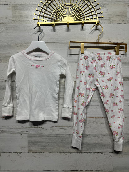 Girls Size 2t Magnolia Baby Pima Cotton Pink Floral PJ Set - Play Condition**