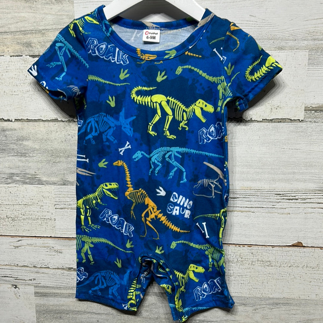 Boys Size 6-9m Pat Pat Dinosaur Romper - Very Good Used Condition