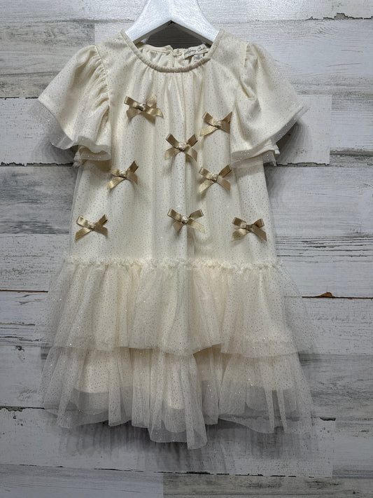 Girls Size 3t Audrey Camille Sparkly Bow Dress - Very Good Used Condition