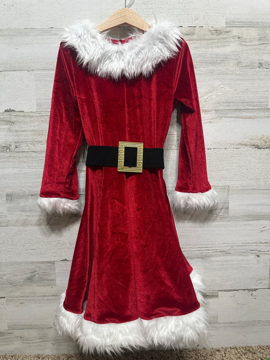 Girls Size Youth Medium Holiday Santa Dress - Good Used Condition