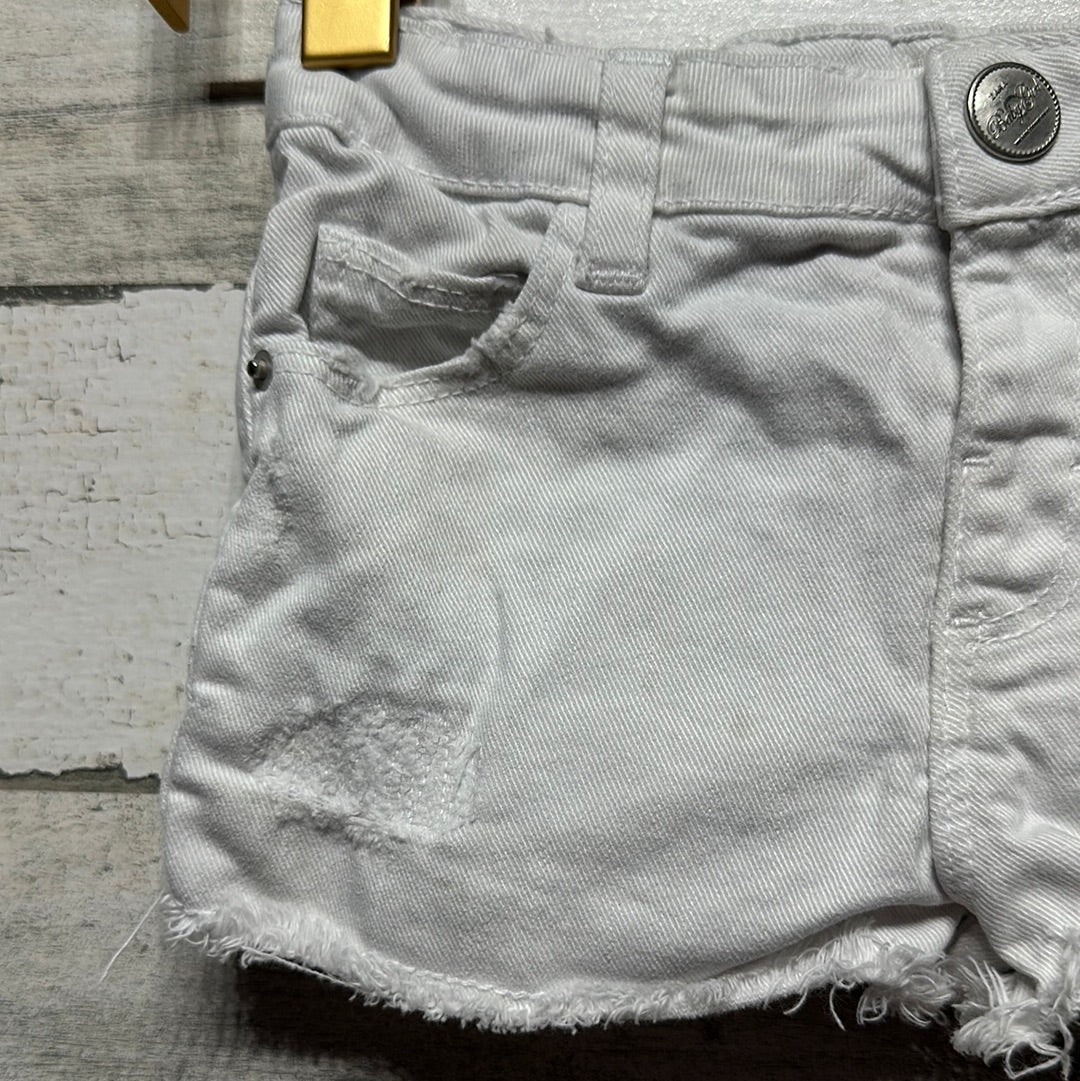 Girls Size 18-24m Zara White Distressed Denim Shorts - Play Condition