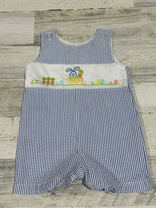 Easter Romper Jon Jon Seersucker - Bumble + Bird - Boys Size 9m - Very Good Used Condition