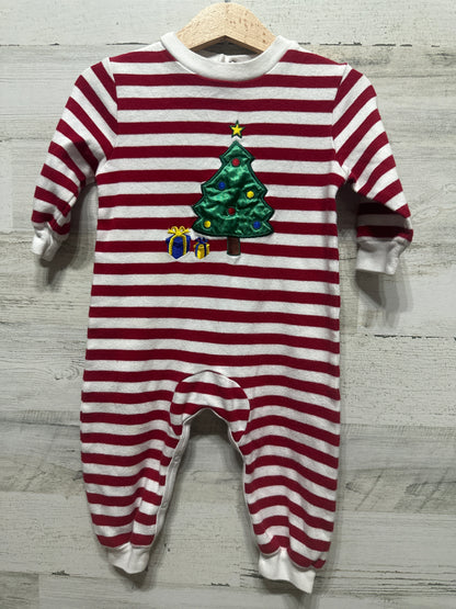 Boys Size 12m All Mine Holiday Christmas Tree Applique Romper  - Good Used Condition