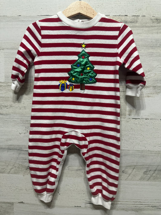 Boys Size 12m All Mine Holiday Christmas Tree Applique Romper  - Good Used Condition