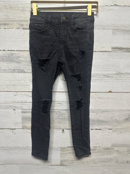 Girls Size 7 Art Class Black Distressed Jeans - Good Used Condition