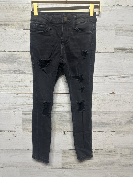 Girls Size 7 Art Class Black Distressed Jeans - Good Used Condition