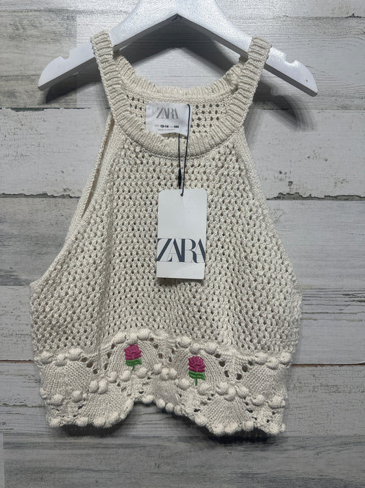 Girls Size 13-14 (164cm) Zara Crochet Embroidered Top - New With Tags