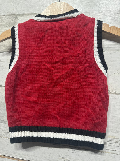 Boys Preowned Size 6-9m Penguin Appliqué Sweater Vest - Good Used Condition