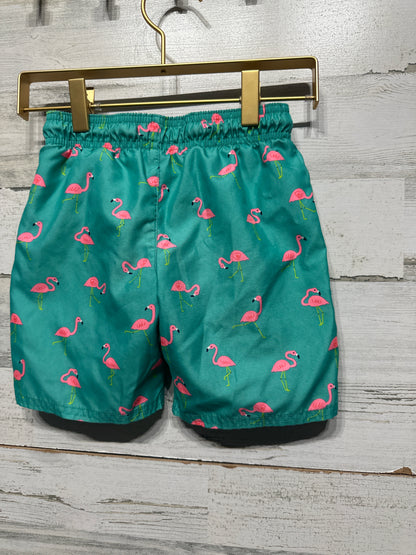 Boys Size 5t Cat and Jack Flamingo Swim Trunks - Good Used Condition