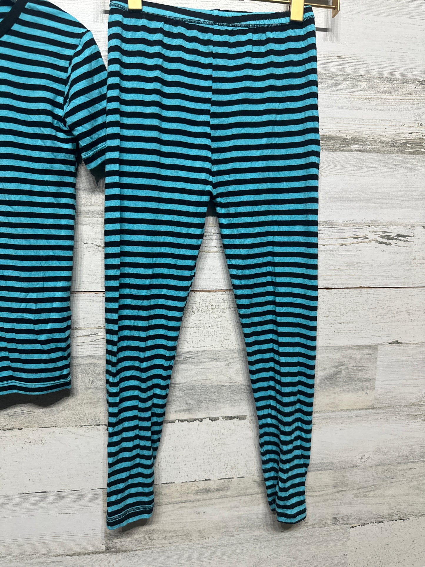 Boys Size 8 Kickee Pants Bamboo Striped Fitted Pajama Set  - Very Good Used Condition