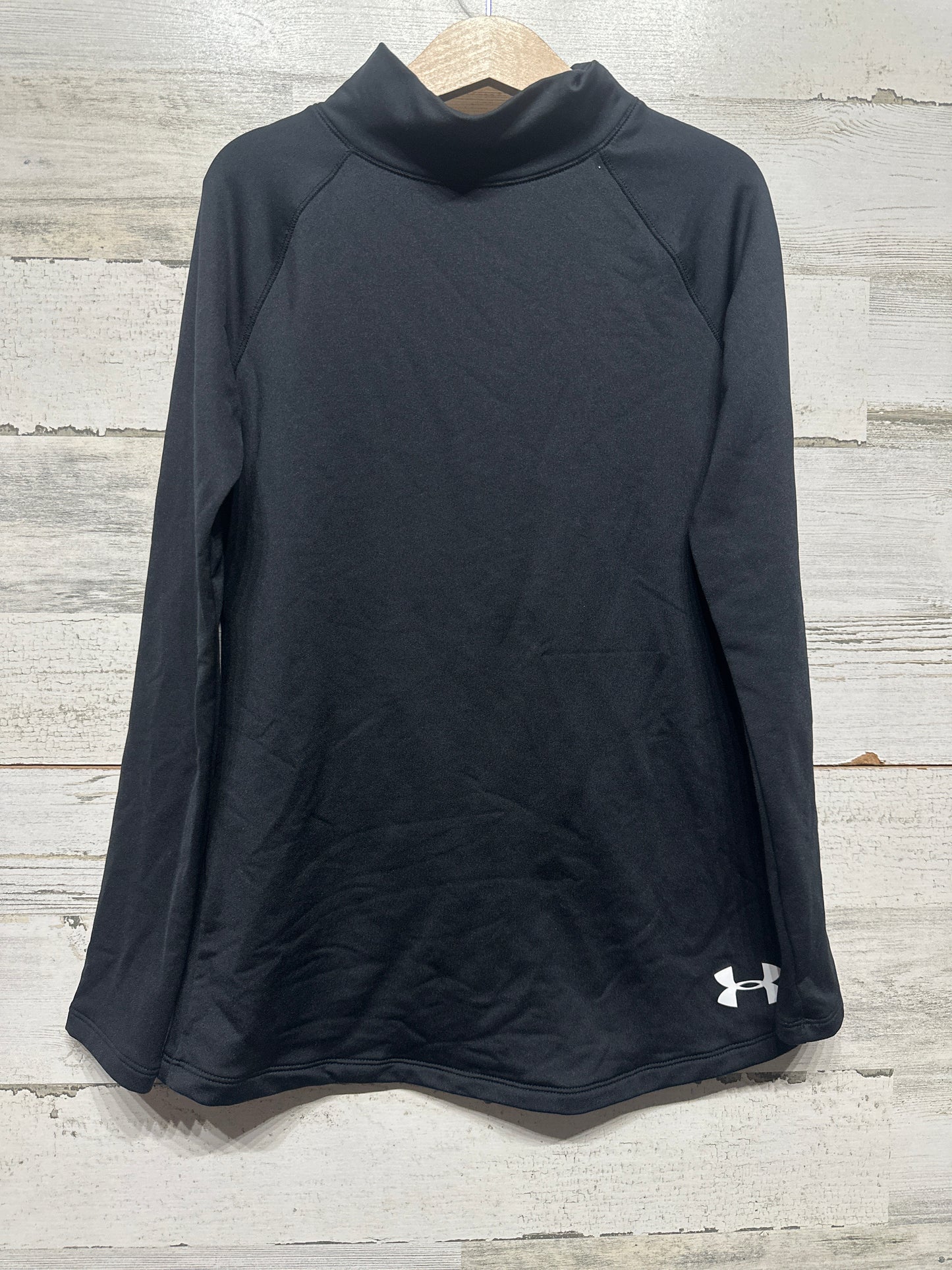 Under Armour Cold Gear Fitted Black Long Sleeve Shirt - Boys Size Youth Medium - Very Good Used Condition