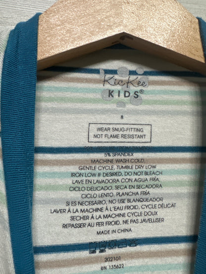 Boys Size 8 Kickee Pants Striped Bamboo Pajama Set - Good Used Condition*