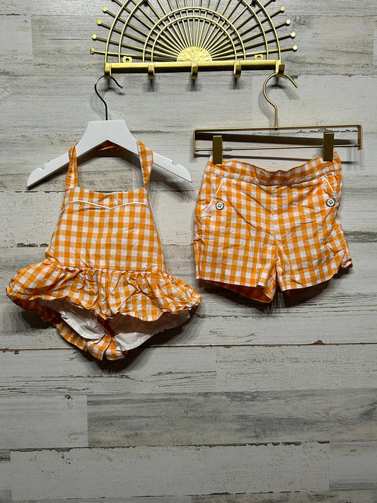 Girls Size 4/5 Janie and Jack Plaid Two Piece Set - Good Used Condition