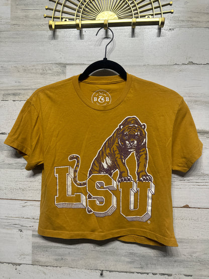 Women's Size XS B&B Dry Goods LSU Tigers Cropped T-Shirt - Good Used Condition