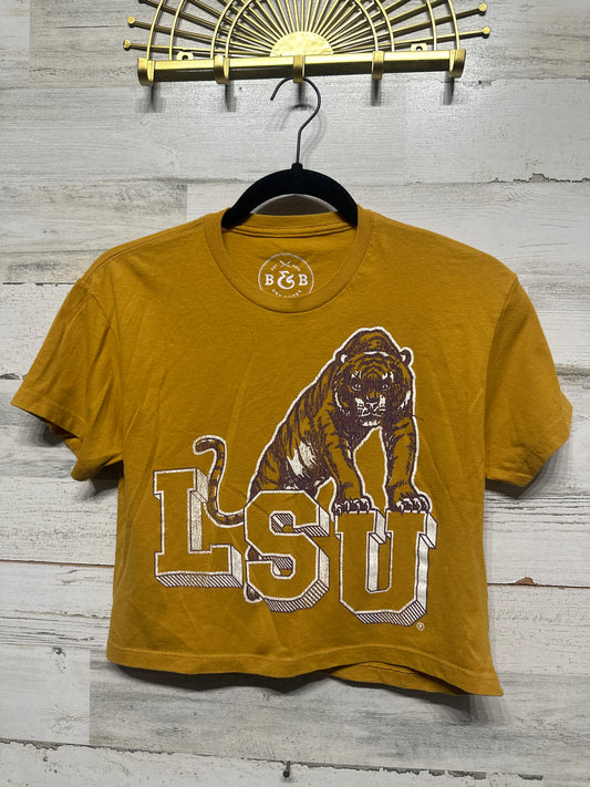 Women's Size XS B&B Dry Goods LSU Tigers Cropped T-Shirt - Good Used Condition