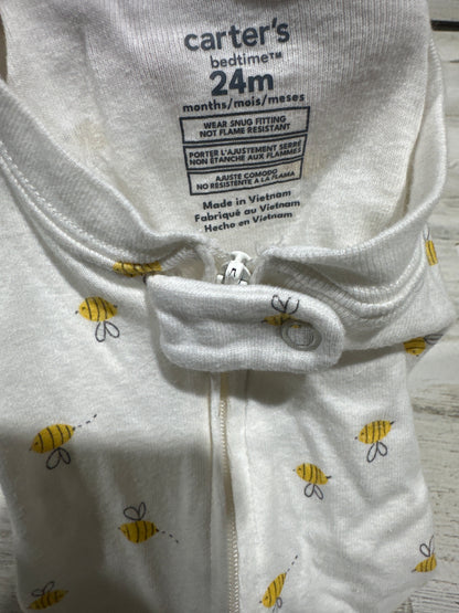 Carter's Bedtime Footed Sleeper - Bees - Size 24m - Very Good Used Condition