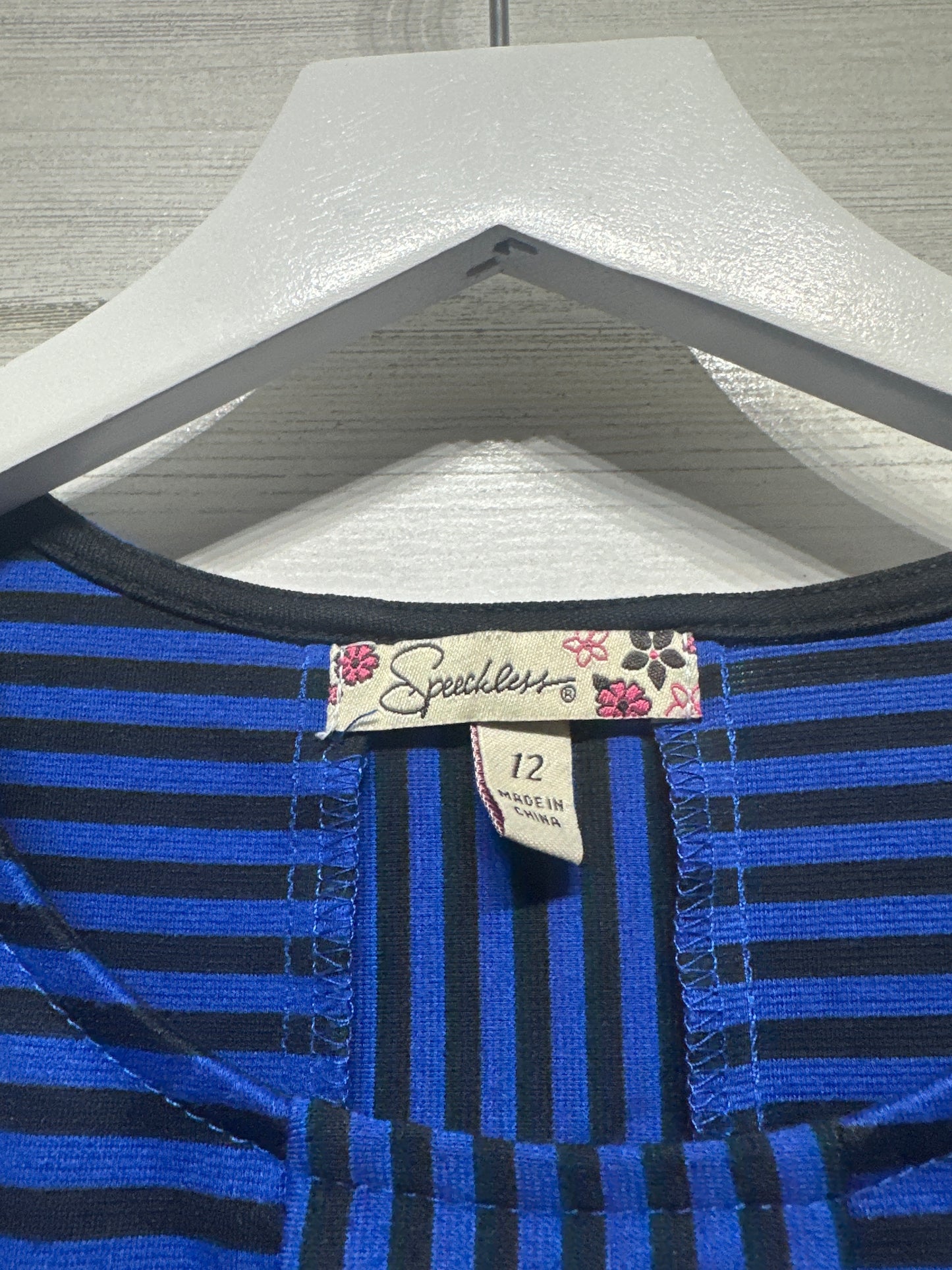 Size 12 Speechless Blue Striped Dress - Very Good Used Condition