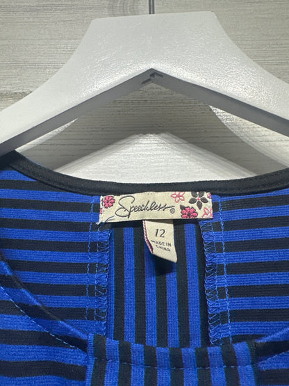 Size 12 Speechless Blue Striped Dress - Very Good Used Condition
