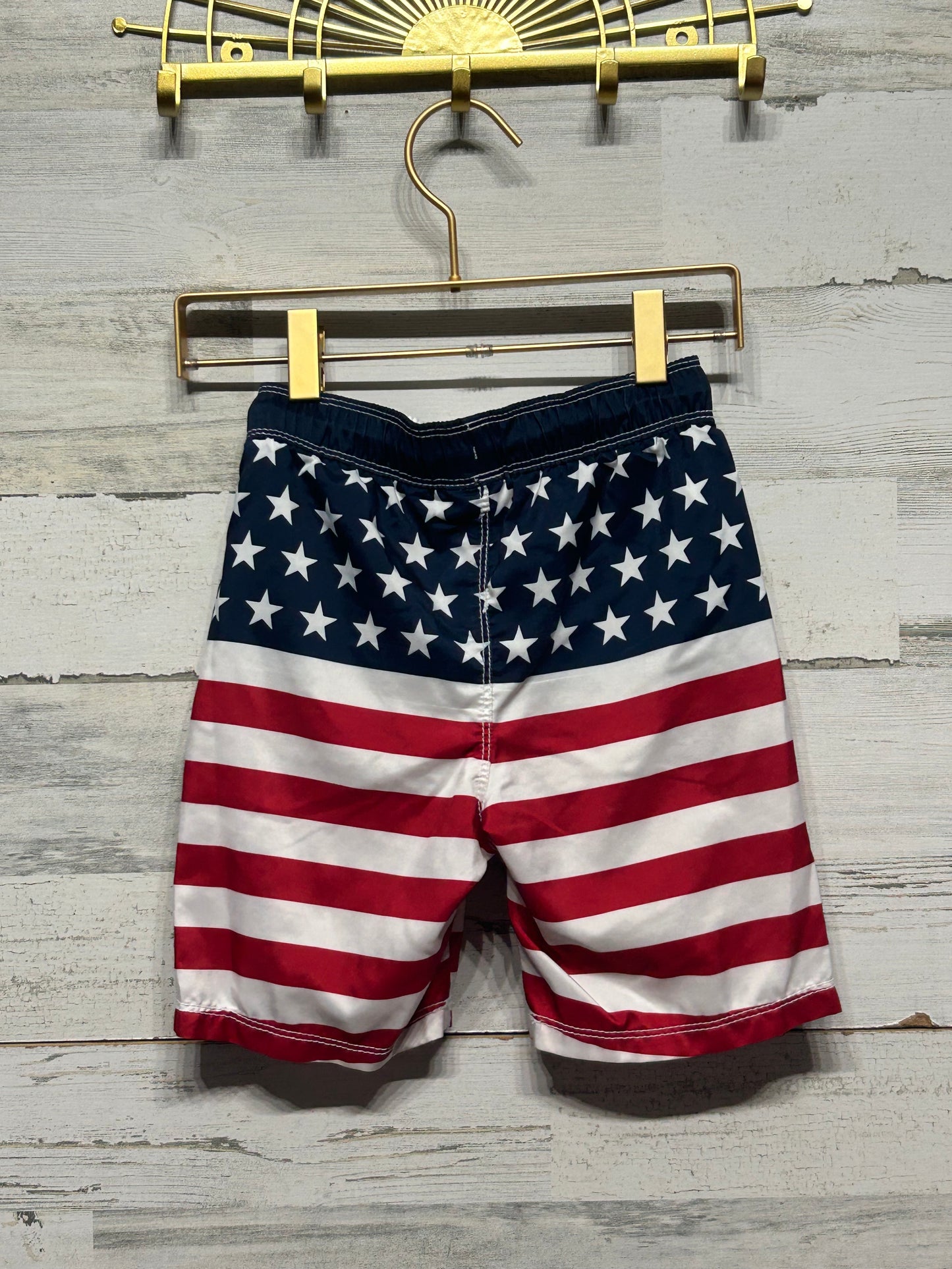 Boys Size 5t Old Navy Red White and Blue Swim Trunks - Play Condition**