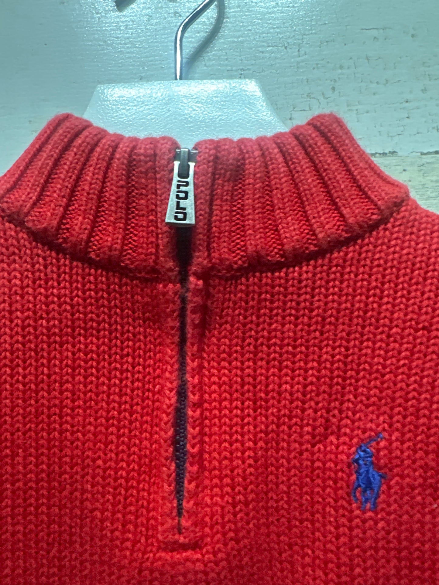 18m Ralph Lauren Polo Red Quarter Zip Sweater - Very Good Used Condition