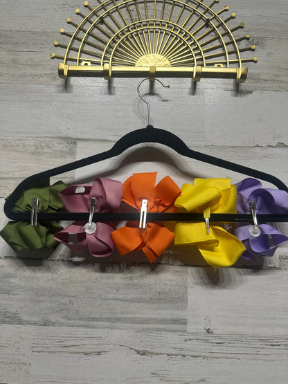 5” Hair Bow Lot on Alligator Clips (Set of 5) - Good Used Condition