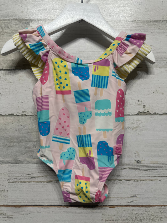 Girls Size 6-12m Ruffle Butts Popsicle Swimsuit - Good Used Condition