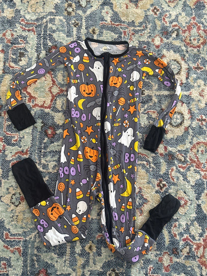 Little Sleepies Size 3T Halloween Bamboo Zip Up Sleeper GUC*