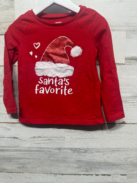 Girls Size 24m Carter’s Santa’s Favorite Long Sleeve Shirt  - Very Good Used Condition