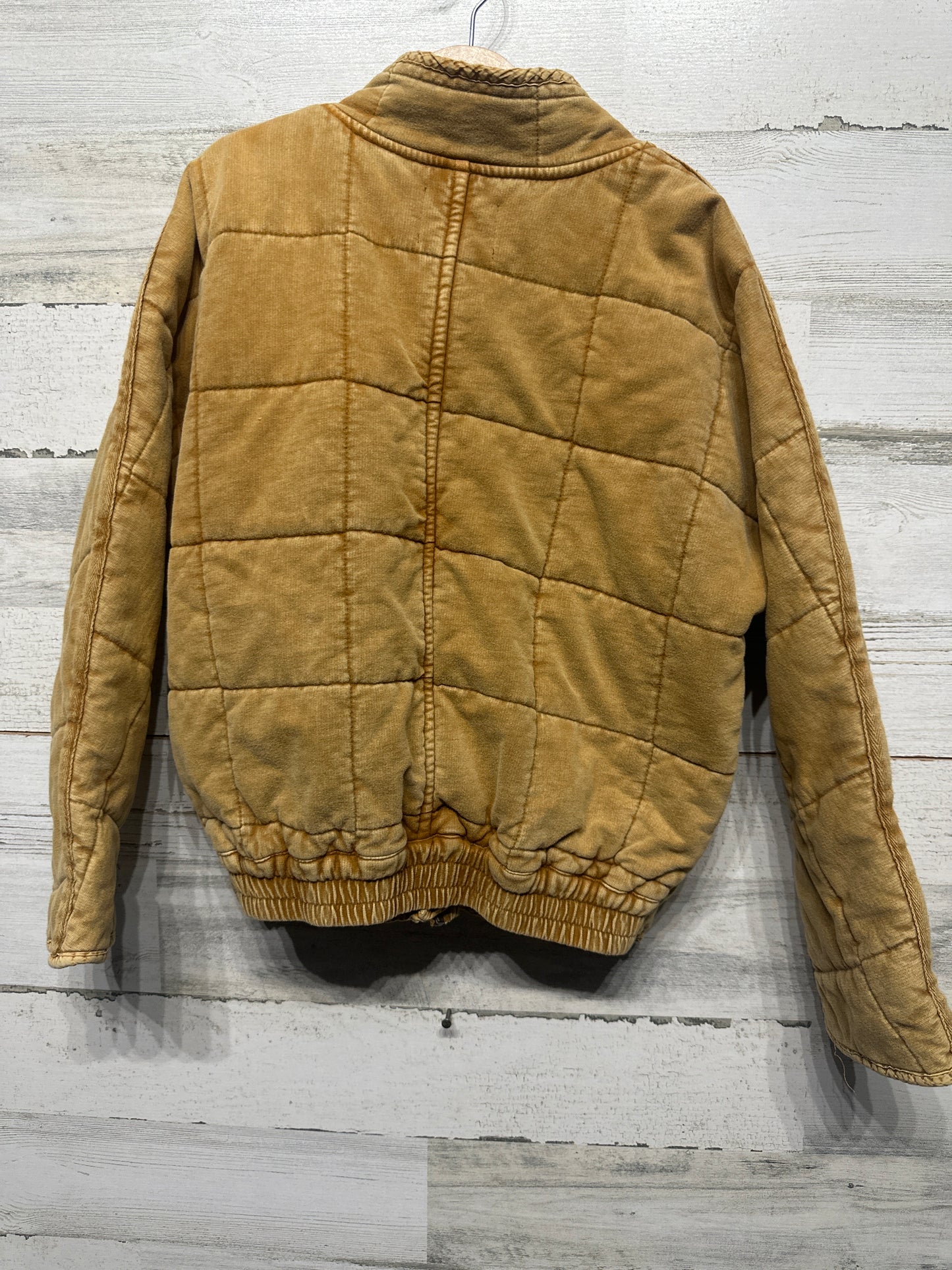 Chelsea & Violet Girls Size Medium Bomber Jacket Coat Distressed Brown Camel VGUC