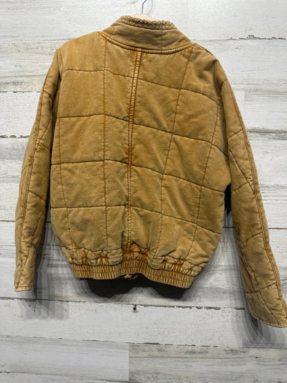 Chelsea & Violet Girls Size Medium Bomber Jacket Coat Distressed Brown Camel VGUC