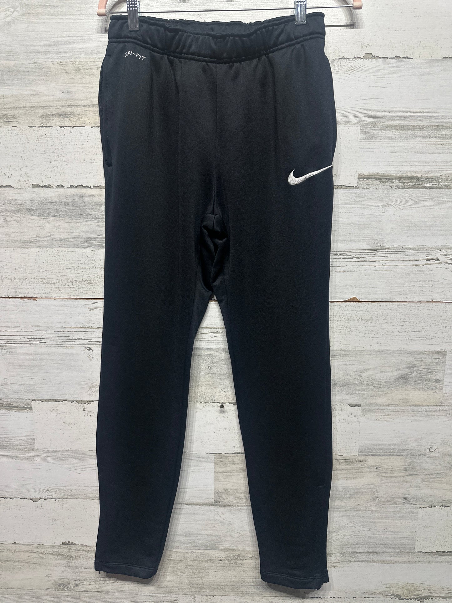Nike Men’s Medium Black Drifit Pants Zip Pockets Zip Ankles VGUC