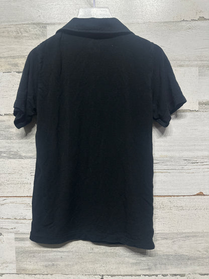 Boys Fits like Size 5 (Tagged Size 7) Kickee Pants Black Bamboo Polo Shirt - Good Used Condition