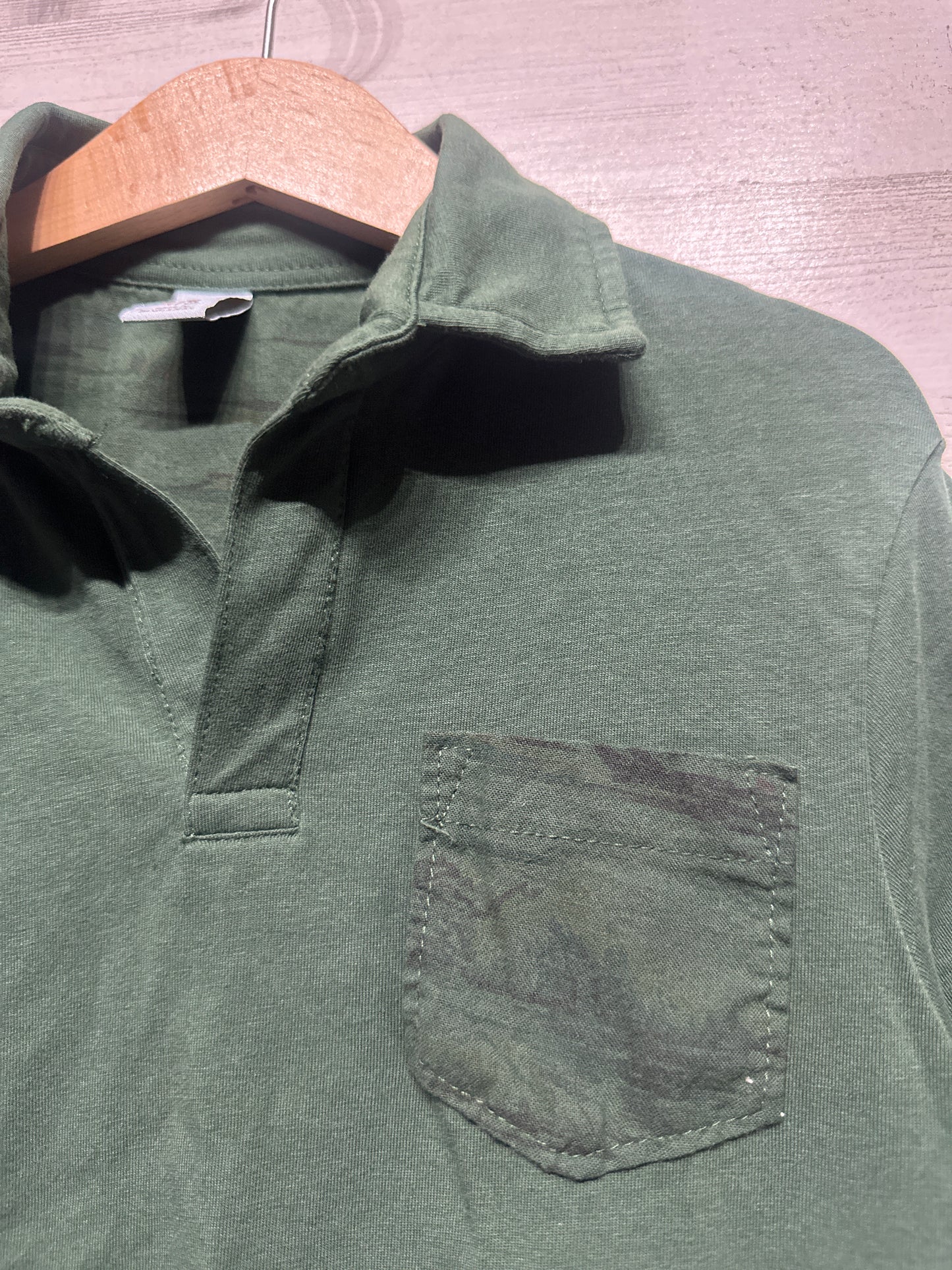 Boys Size 4/5 Class Club Dark Green Pocket Polo Shirt  - Very Good Used Condition