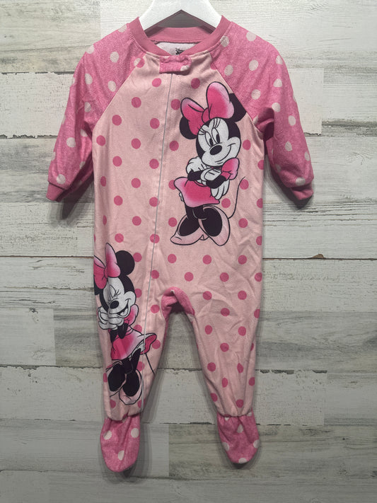 Girls Size 18m Disney Junior Minnie Mouse Footed Sleeper - Good Used Condition