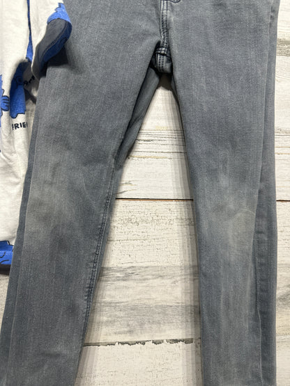 Zara Size 5/6 Puffer Fish Shirt and Grey Adjustable Waist Jeans GUC