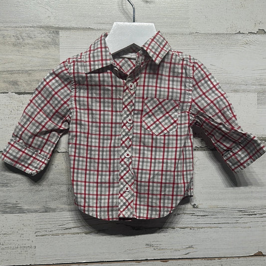 Boys Size 0-3m First Impressions Plaid Shirt - Good Used Condition